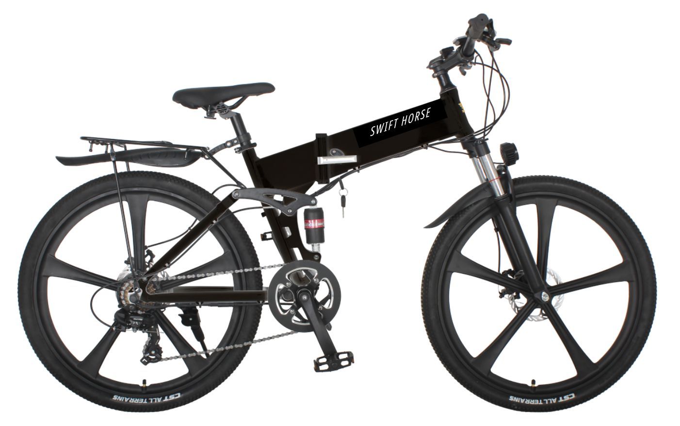 SWIFT HORSE 2 マットブラック 荷台なし 折畳み 電動アシスト 自転車 マウンテンバイク 26インチ 型式認定適合車