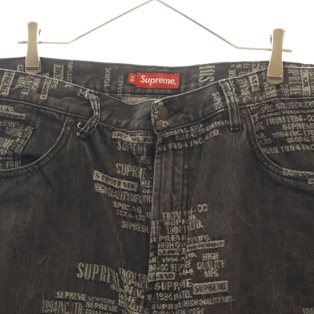 SUPREME シュプリーム 23SS Trademark Jacquard Baggy Jean トレードマーク ジャガード デニム バギーパンツ インディゴブラック SUPREME (シュプリーム) 23SS Trademark Jacquard Baggy Jean トレード