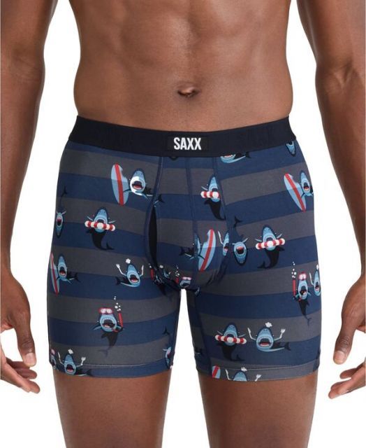 送料無料 サックス メンズ ボクサーパンツ アンダーウェア Men s Vibe Xtra Slim-Fit Printed Boxer Briefs Shark Bite-navy