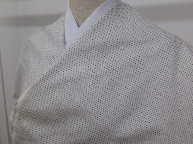 白絣　反物　保管品 楽布特選〕P22652 本場白大島紬の蚊絣 新品反物 オークション c