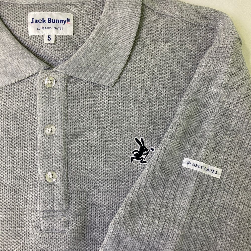 サイズ：5 JACK BUNNY ジャックバニー バニー刺繍 長袖ポロシャツ Jack