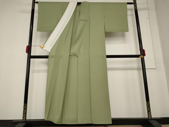 平和屋着物 夏物 色無地 絽 松葉色 正絹 AABB0510st