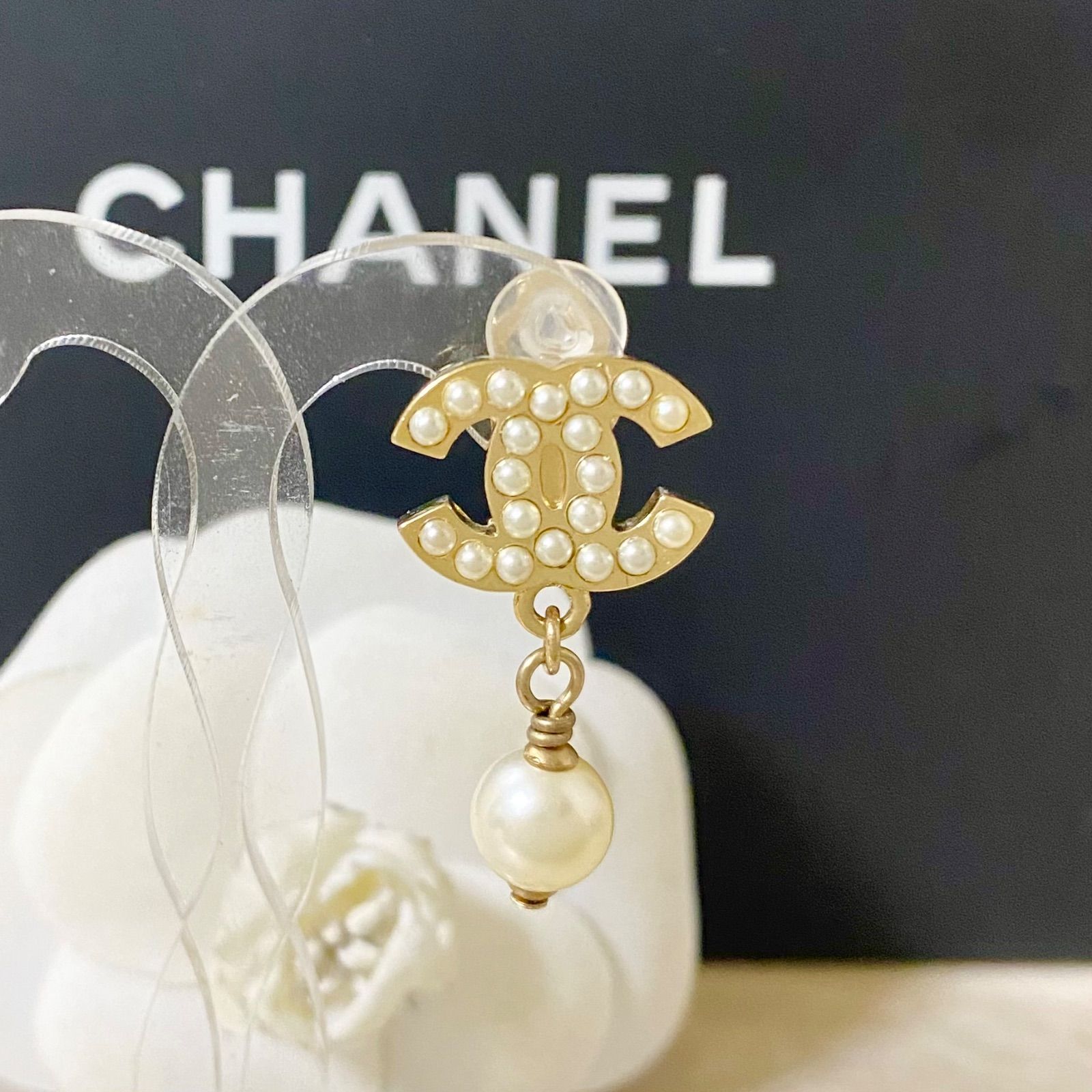 CHANEL シャネル イヤリング ココマーク 片耳のみ 刻印あり グリーン ...