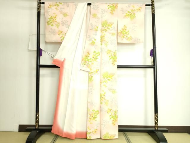 平和屋着物■上質な小紋　草花文　暈し染め　やまと誂製　逸品　未使用　CAAH4051id 平和屋着物□上質な小紋 草花文 暈し染め 金彩 やまと誂製