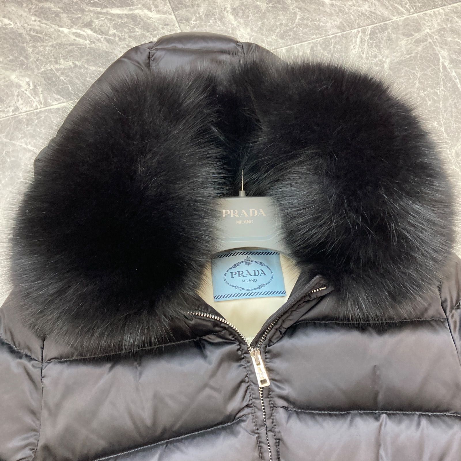 PRADA ベルト付き ブラック コート ✨美品✨PRADA プラダ ナイロンコート ロングコート ブラック