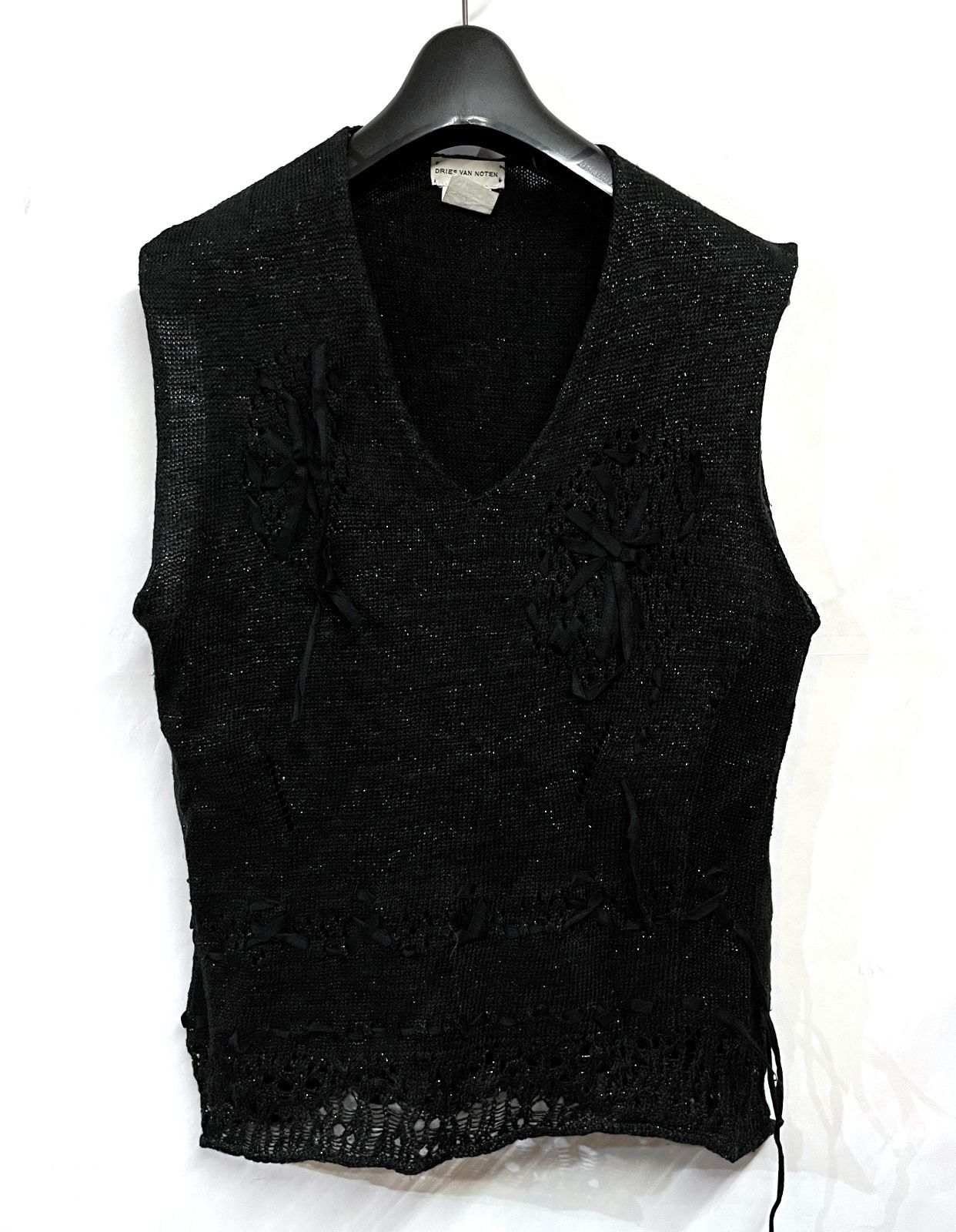 90s ベルギー製 ヴィンテージ デッドストック DRIES VAN NOTEN｜ドリスヴァンノッテン ノースリーブ リネンニット KWY