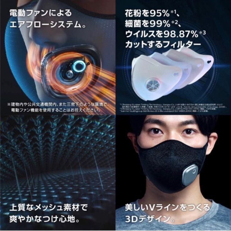 フィリップス ブリーズマスク グレー 電動ファン 高機能 花粉