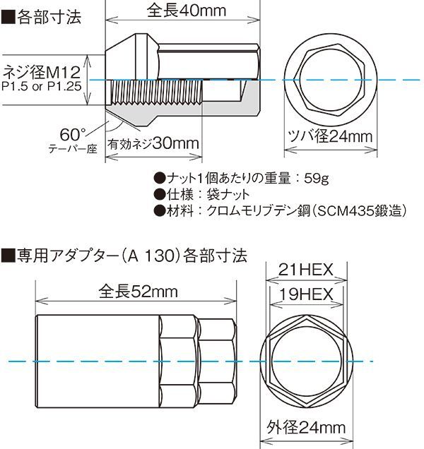 ホイールナットSET ２４Ｐ