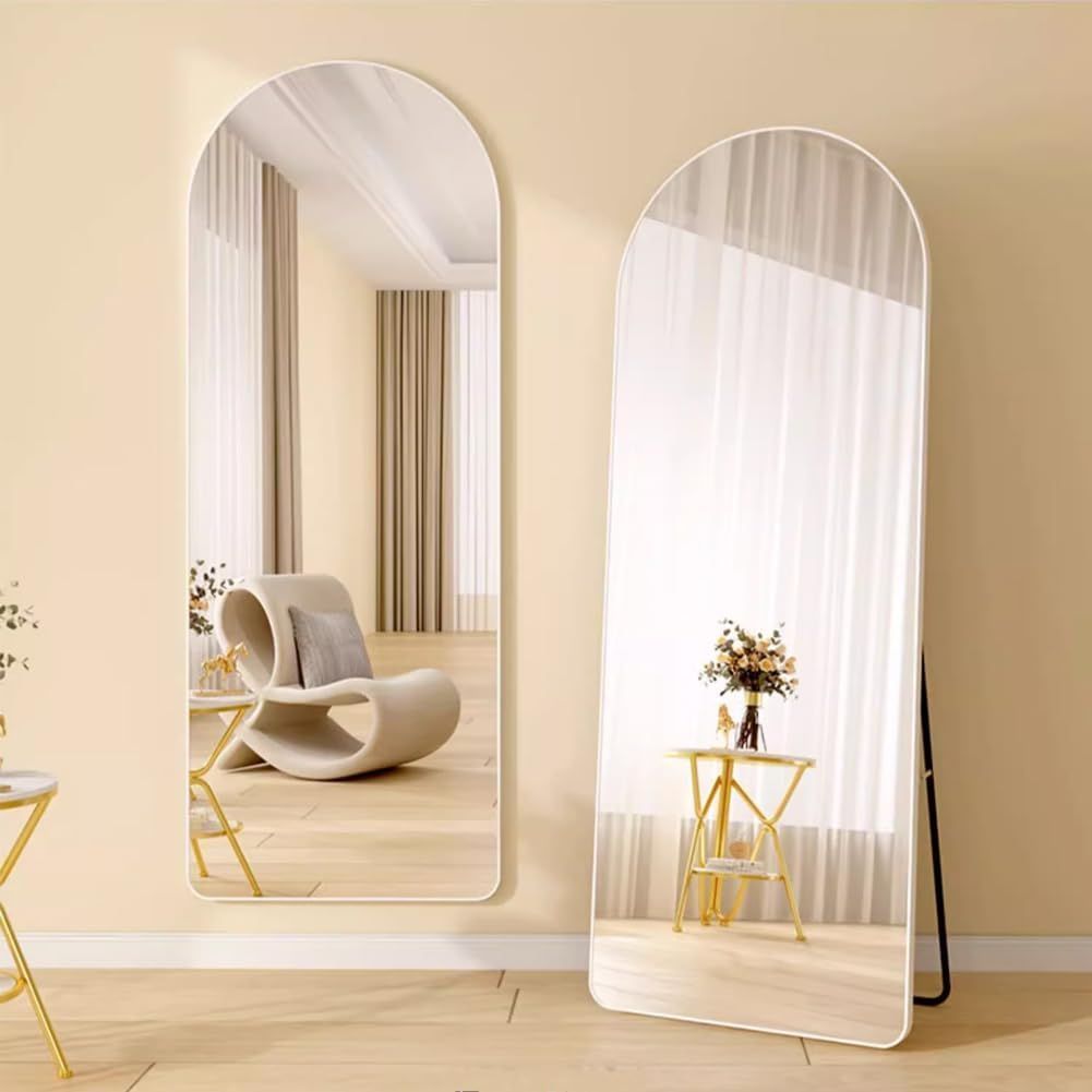 Jumei 姿見鏡 壁掛け鏡 スタンドミラー 全身鏡 アルミ合金フレーム