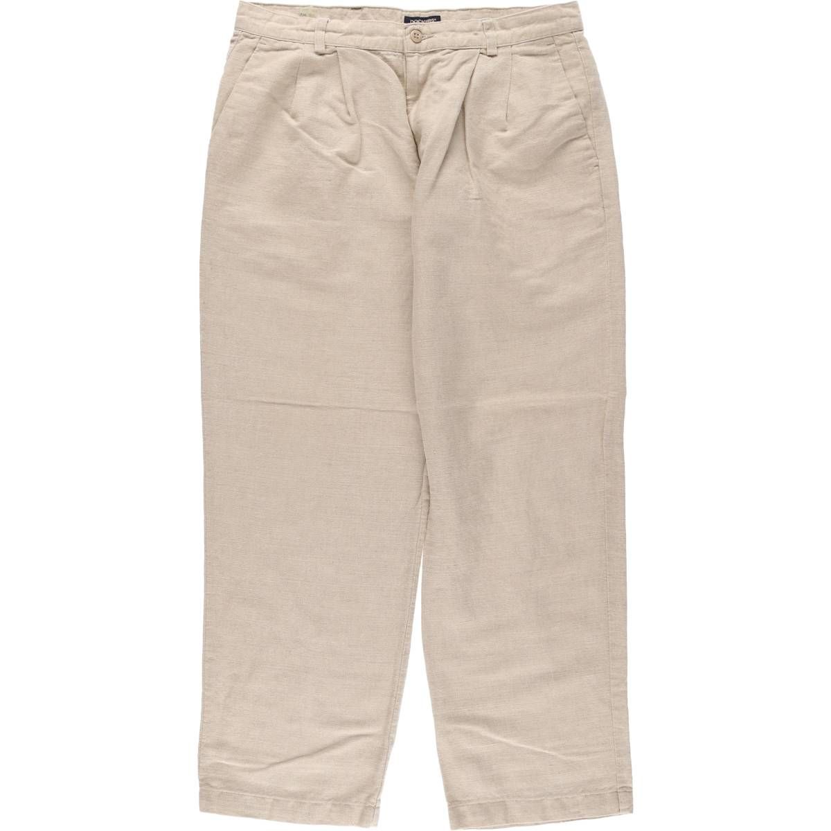 古着 ドッカーズ DOCKERS Khakis ツータック リネンパンツ スラックス メンズw33相当|eaa535957
