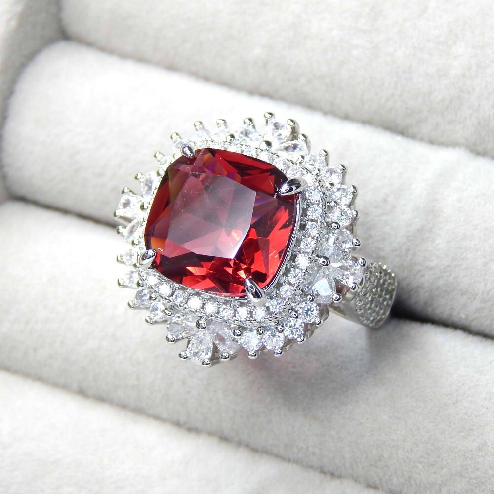 再入荷☆約6ct 超大粒 CZ ルビー ダイヤモンド リング 指輪 再入荷☆約6ct 超大粒 CZ ルビー ダイヤモンド リング 指輪