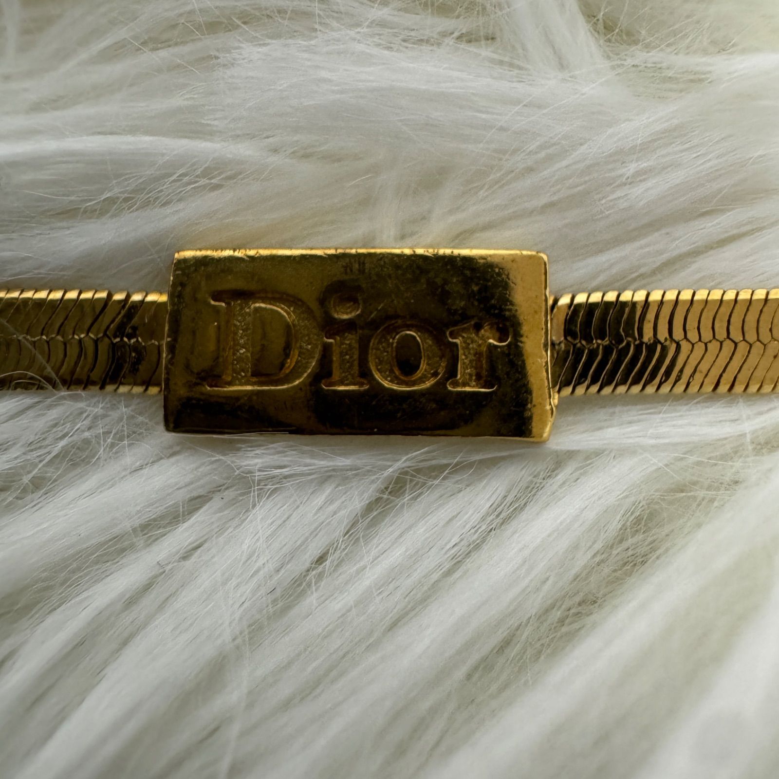 [鑑定済] Christian Dior ロゴ スネークチェーン ブレスレット 鑑定済] Christian Dior ロゴ スネークチェーン ブレスレット