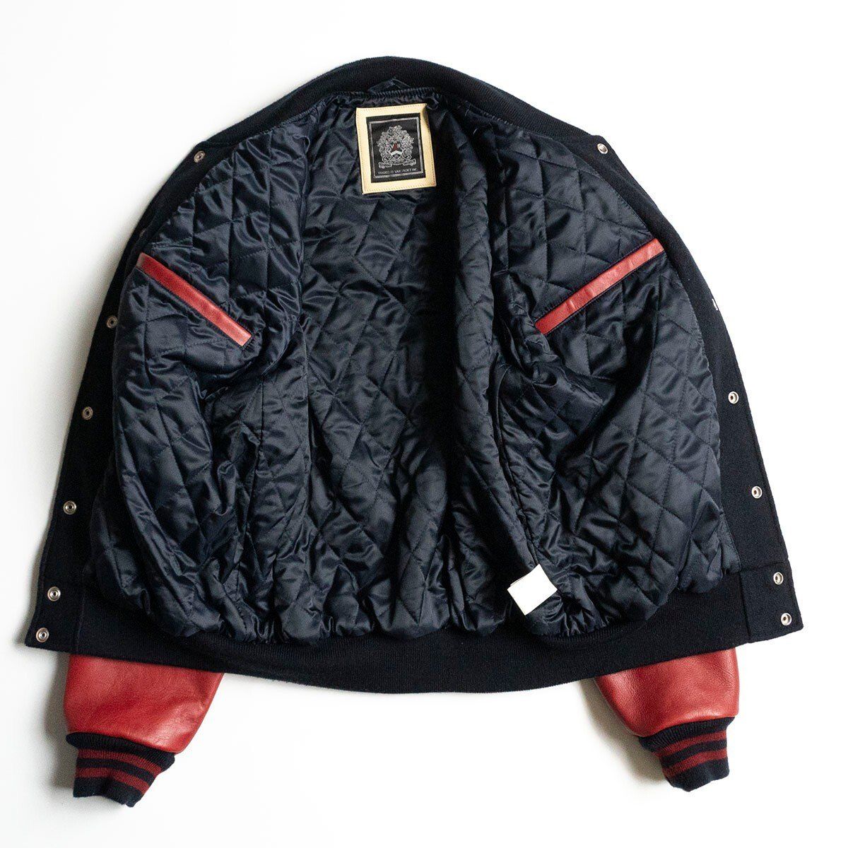 希少/LLサイズVAN JACKET スタジャン 袖レザー ワッペン 刺繍
