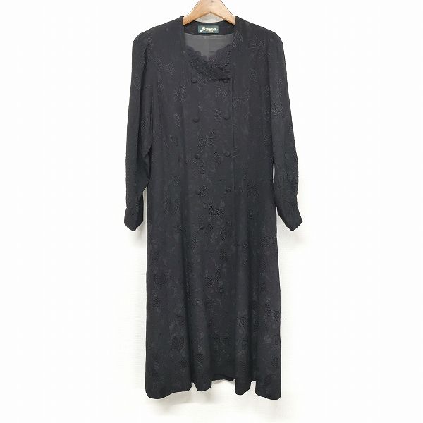 anc バライロノクラシ バラ色の暮し ワンピース 長袖 ロング 花柄 フ レース 黒 レディース 961854