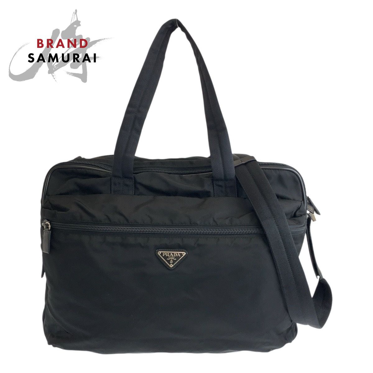 PRADA　プラダ　ボストンバッグ　テスートナイロン　三角ロゴ　2921 美品 PRADA プラダ テスート 三角ロゴプレート ブラック 黒