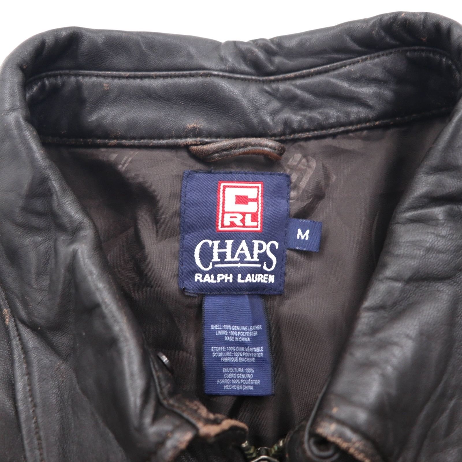 CHAPS RALPH LAUREN ライダースジャケット レザージャケット M