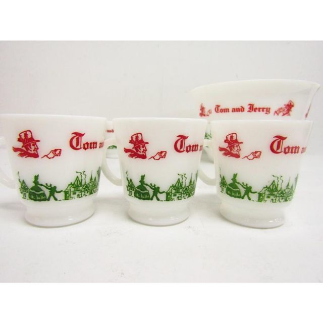 Hazel Atlas ヘーゼルアトラス マグ＆ボール セット Tom amp Jerry トム＆ジェリー エッグノッグ 馬車 ヴィンテージ NB 1336