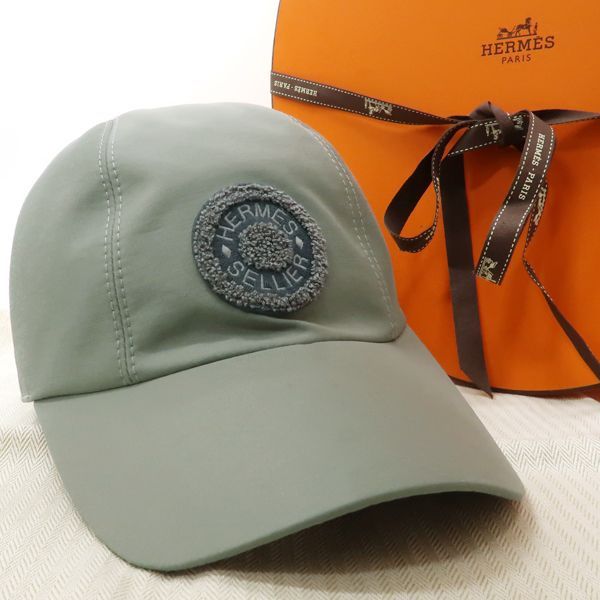 HERMESキャスケットグレー58新品未使用 HERMES キャップ SELLIER キャスケット #58 デイヴィス ヴァー