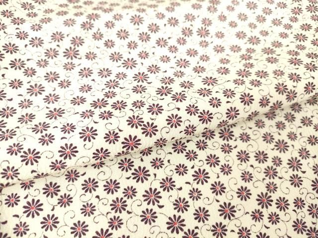 平和屋着物▽上質な小紋 単衣 花唐草文 正絹 逸品 未使用