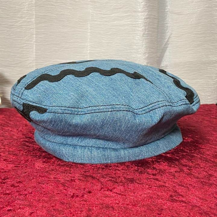 フランス製 ジャックルコー デニム 刺繍 ハンチング 帽子 アッシュペーフランス