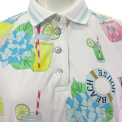 レオナールスポーツ LEONARD SPORT ポロシャツ 半袖 ビーチ 白