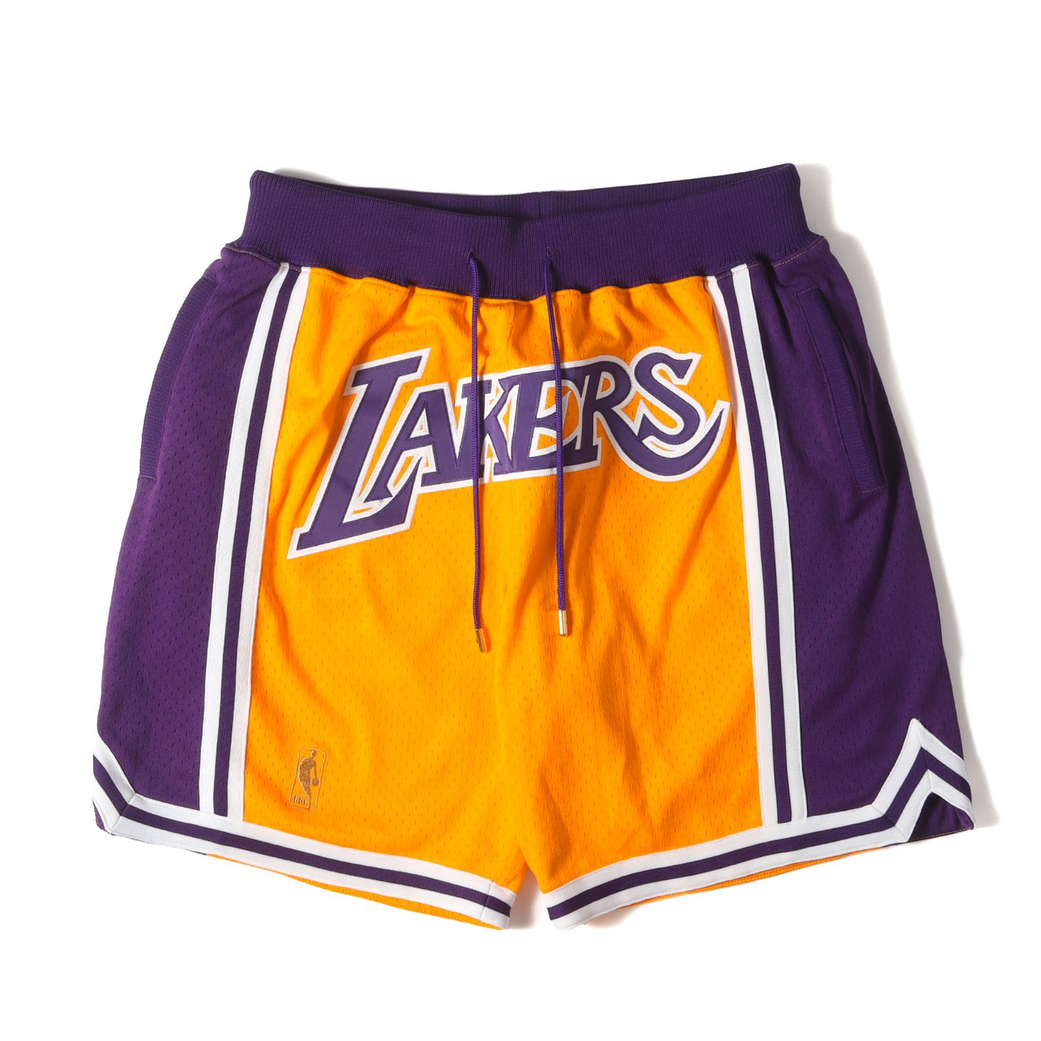 Just Don ジャストドン パンツ サイズ L | MITCHELL-NESS ×NBA ロサンゼルス レイカーズ モデル バスケ ショーツ Los Angeles Lakers Shorts | イエロー パープル ショートパンツ