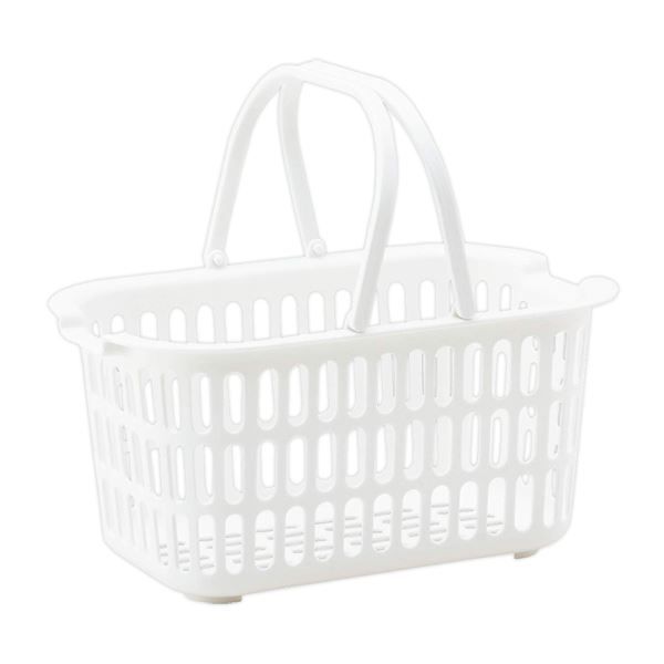 まとめ ミニバスケット 収納かご ホワイト 幅28×奥行18×高さ15cm 持ち手付き 全面メッシュ レック 36個セット