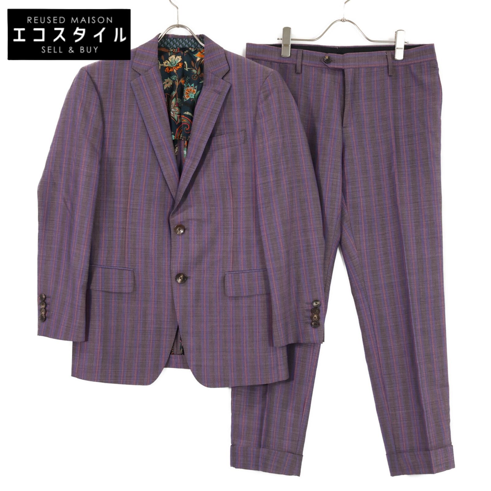 ETRO エトロ | 正規|23年製 231-1A299-1017 ストライプ ウール 裏地総柄 2Bシングル 48