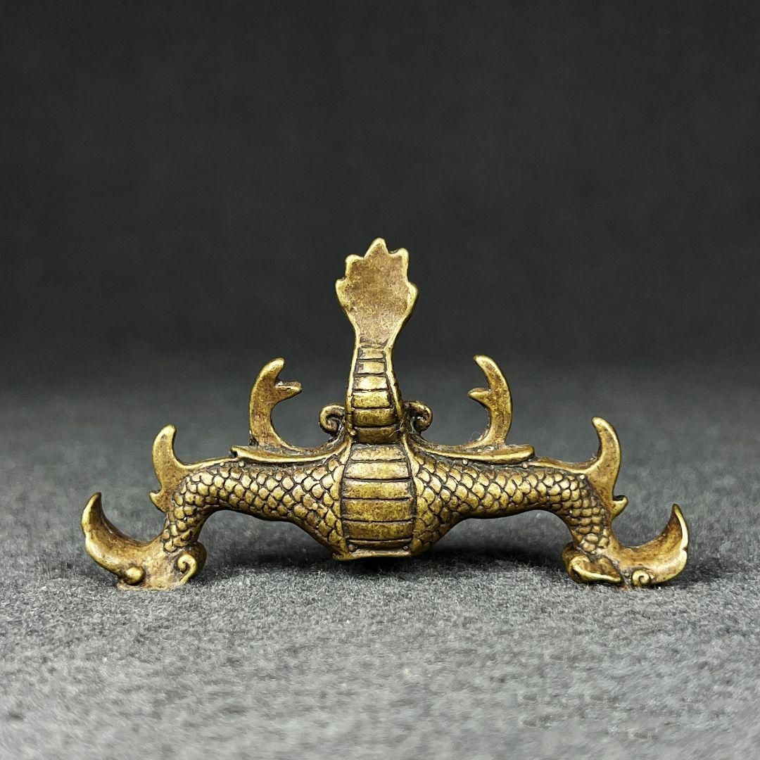 銅置 竜頭筆架 筆棚 書道具 文房具 文房四宝 装飾品 工芸品 置物
