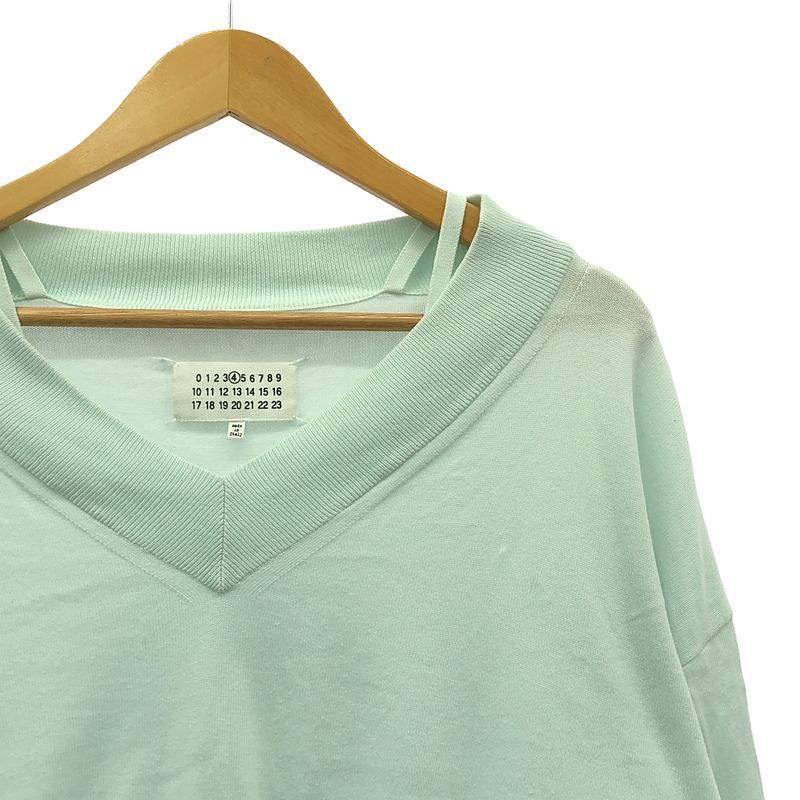 Maison Margiela / メゾンマルジェラ | エルボーパッチ Vネックニット | S | ライトブルー | レディース Maison Margiela / メゾンマルジェラ | エルボーパッチ Vネック