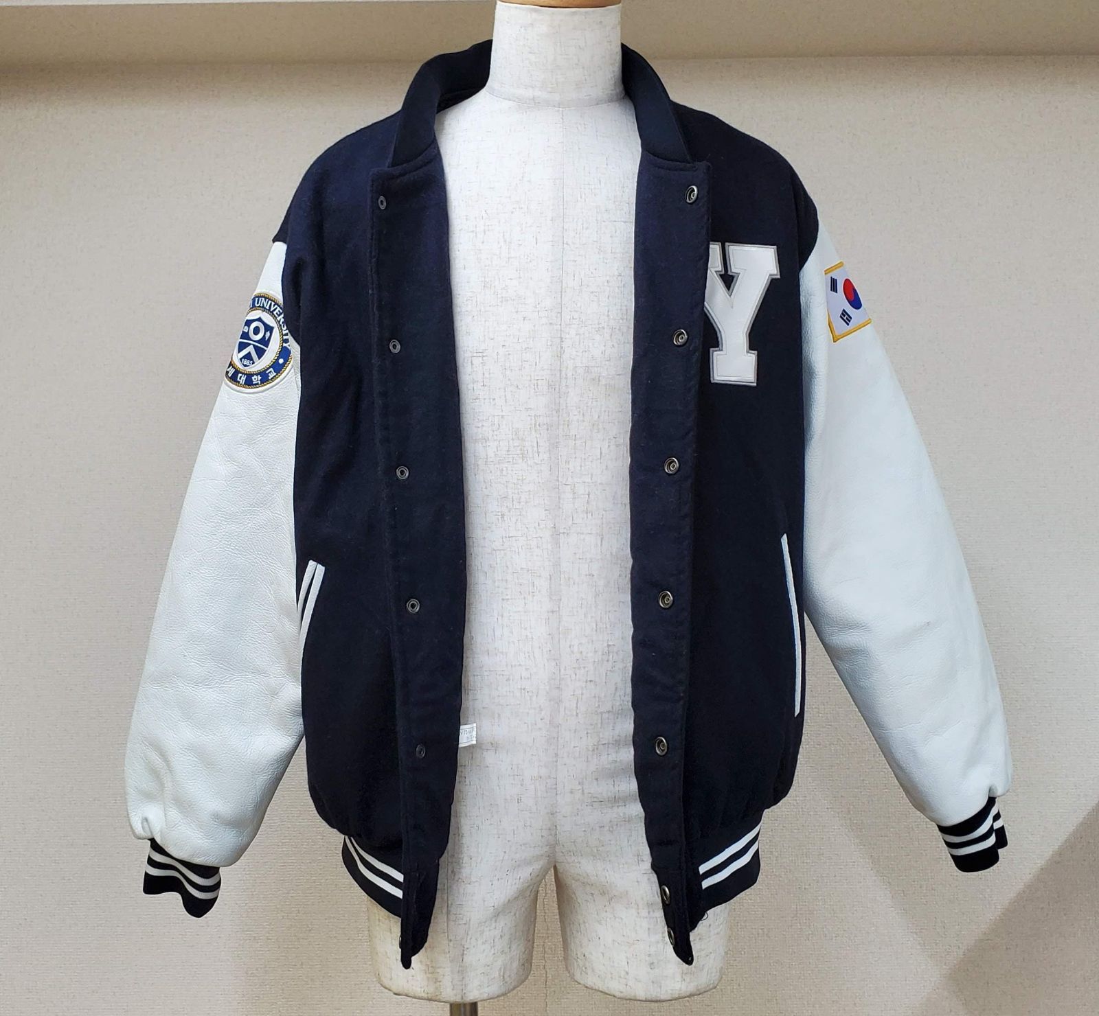 韓国 延世大学 スタジャン YONSEI aespa カリナ メルトンジャケット 黒