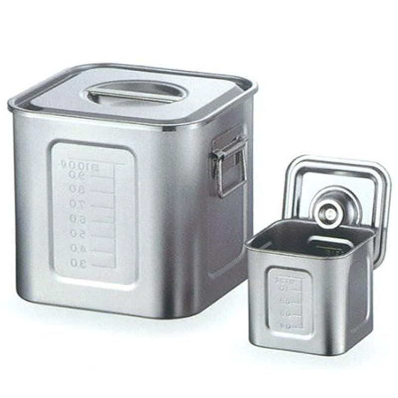 AG 21-0 目盛付 角型キッチンポット 30cm 手付