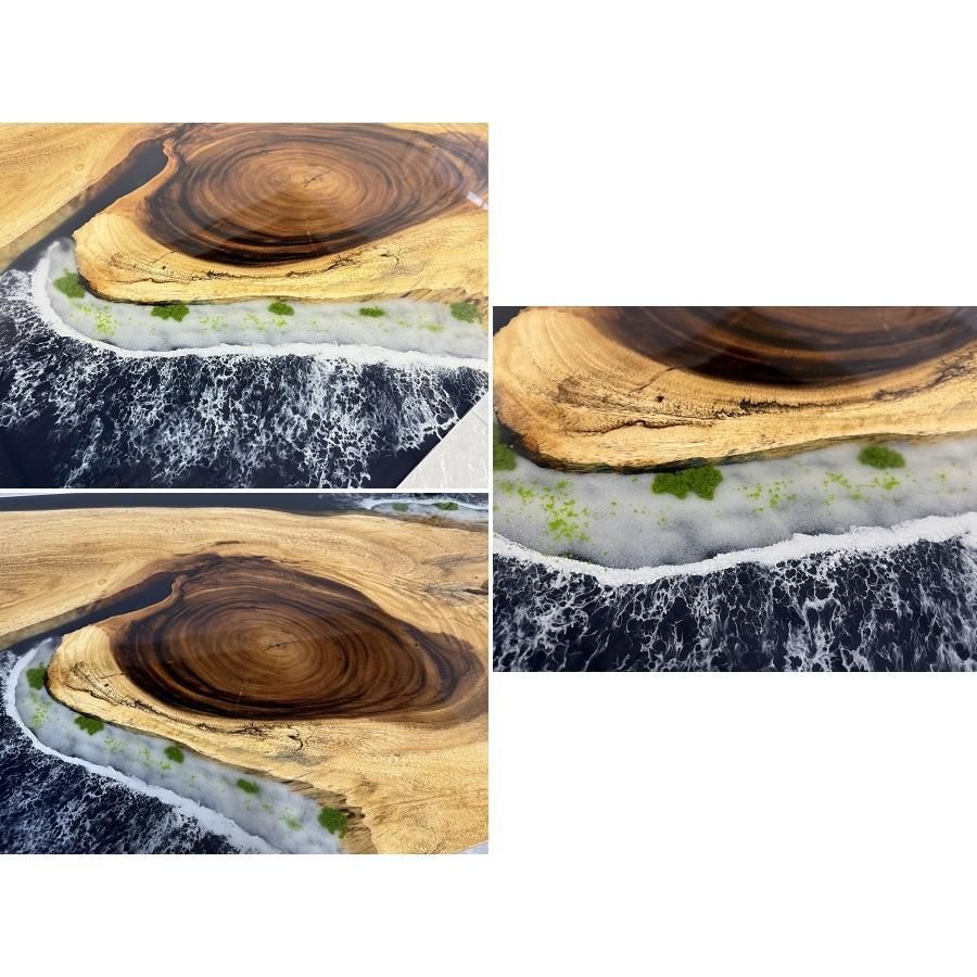 レジンテーブル ダイニングテーブル レジンアート 幅200cm 海 海岸 波