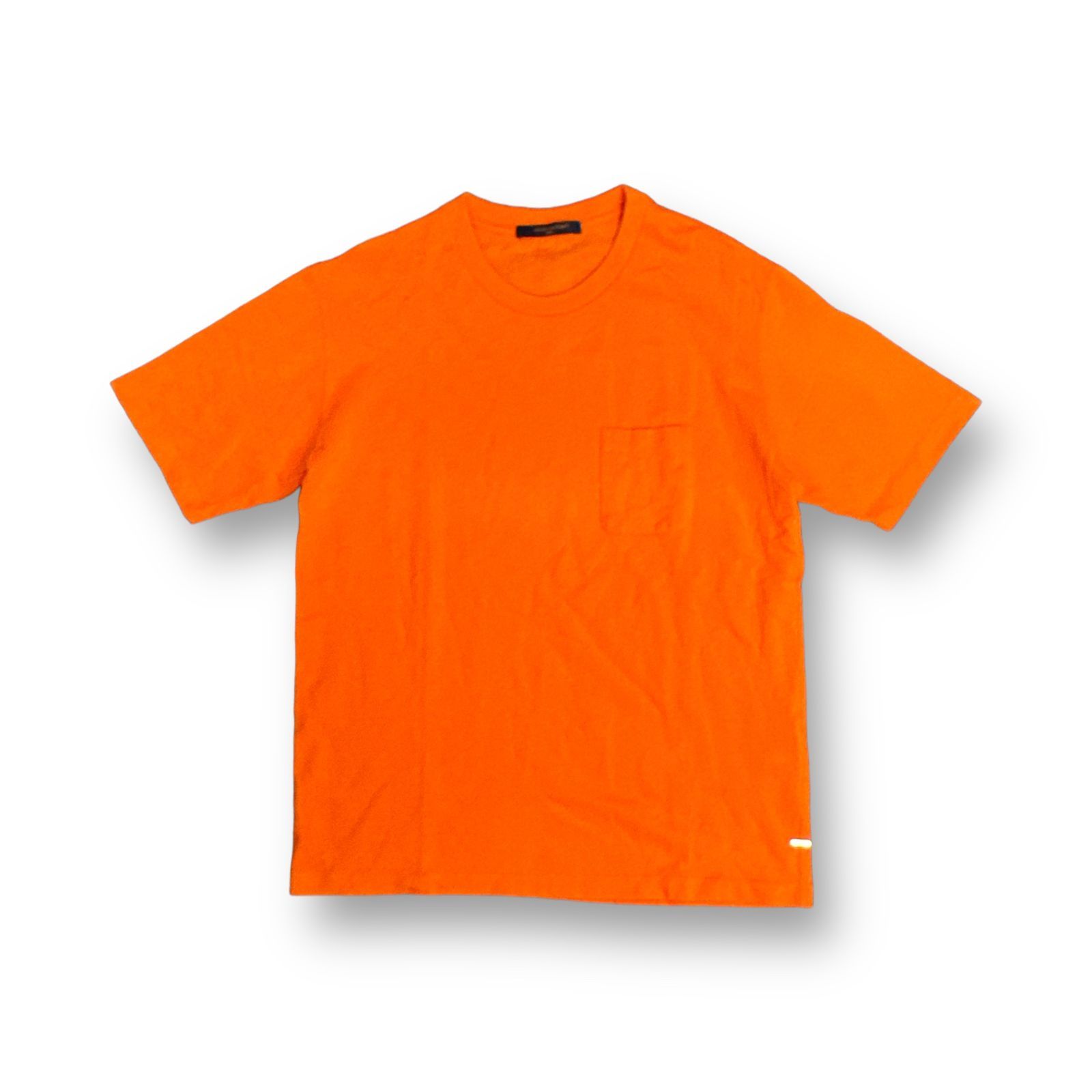 国内正規 LOUIS VUITTON ダミエ ポケット クルーネック Tシャツ ルイヴィトン RM231Q VHI HJY40W  オレンジ XL  57014A3