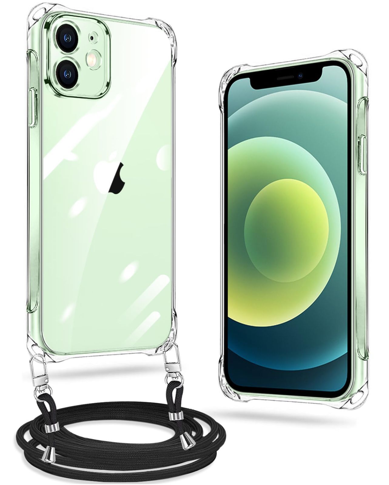 【人気商品】iPhone iPhone 11 スマホケース iPhone11 11 カバー 耐衝撃 薄型 ストラップ付き 軽量 TPUスマホ シリコン ショルダー カバー 紐付き 斜めがけ ネック 織りストラップ付き 肩掛け 縦/横 ク