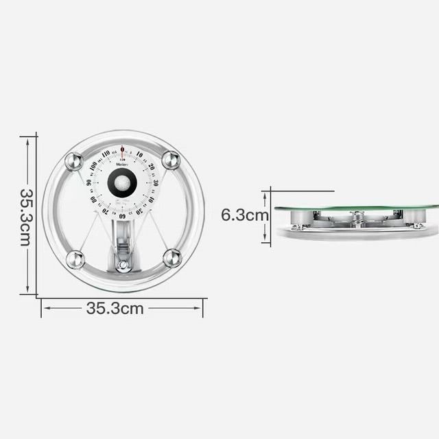 アナログ体重計 円型 強化ガラス アナログ表示 体重測定 ヘルスメーター 体重が見やすい 電池不要 誤差調整機能 - メルカリ