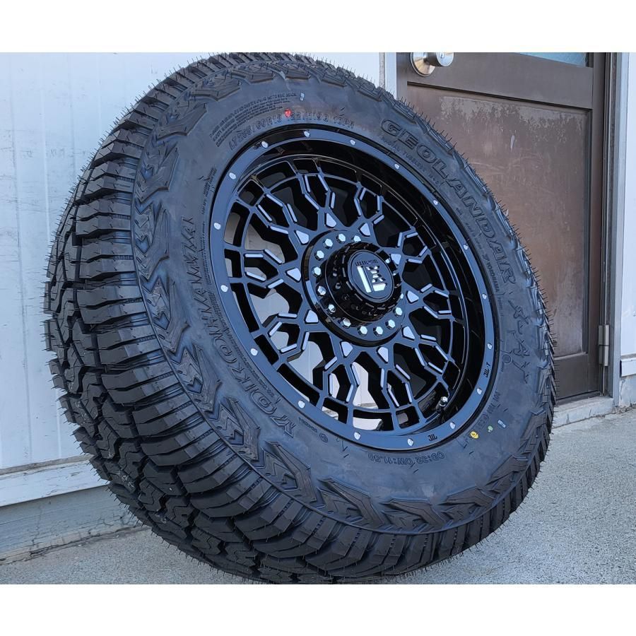 限定品 特価 150プラド タイヤホイールセット 新品4本セット ヨコハマタイヤ ジオランダー X-AT 265/65R18 18インチ LEXXEL  PreDator