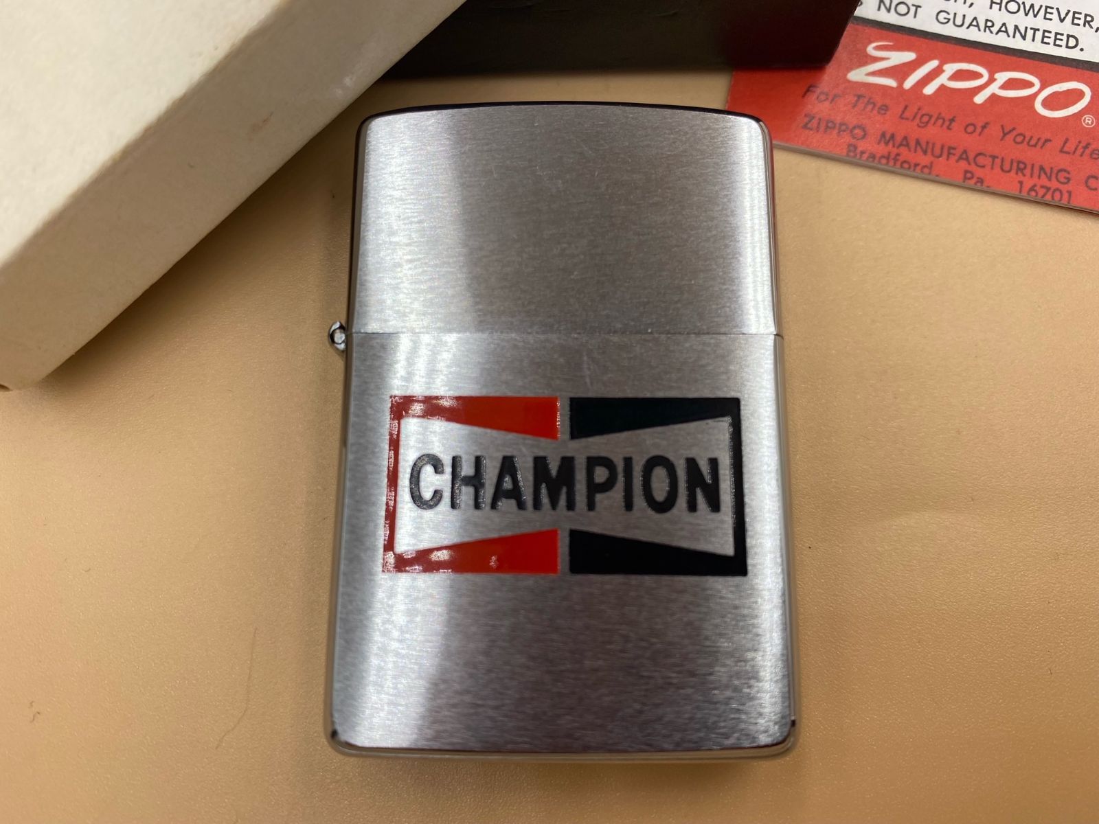 ジッポー Zippo ライター 未使用デッドストック 1978年 企業もの CHAMPION オリジナルボックス 箱 インストラクション - メルカリ