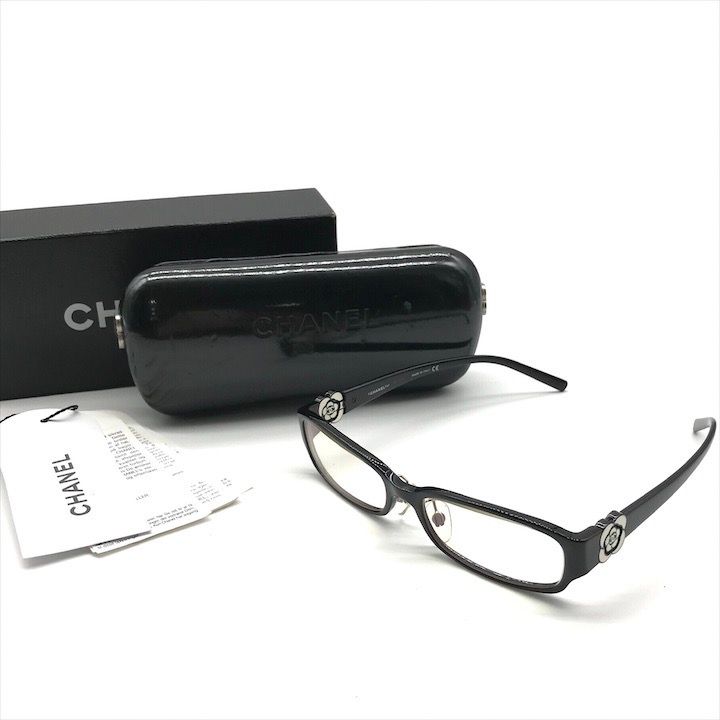 CHANEL シャネル カメリア メガネ サングラス アイウェア ブラック a7854