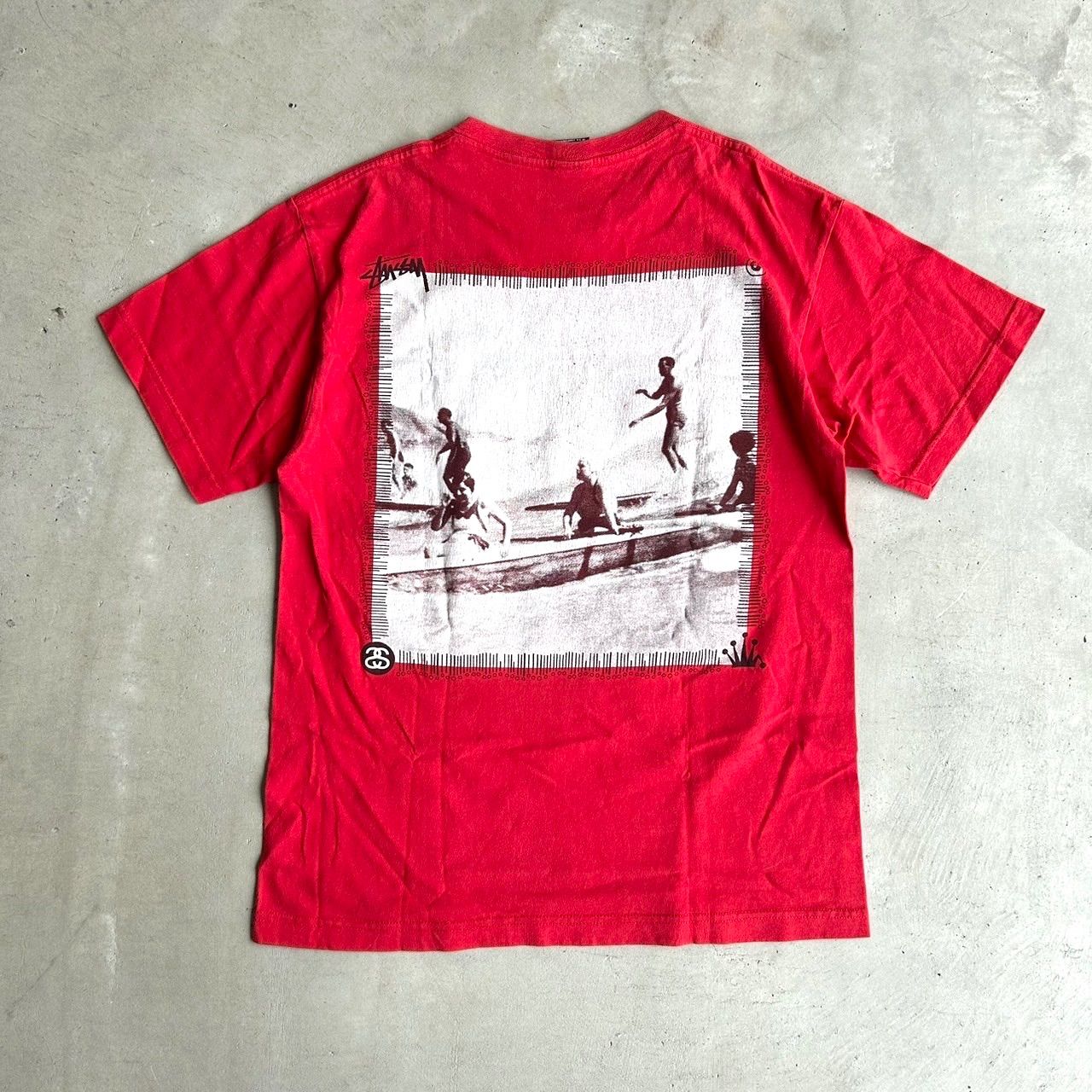 STUSSY ステューシー 半袖Tシャツ M 赤 サーフィン サーフ old stussy