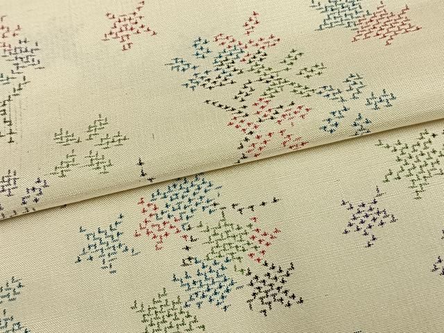 平和屋着物▽上質な紬 単衣 抽象文様 正絹 逸品 BAAT0205pk