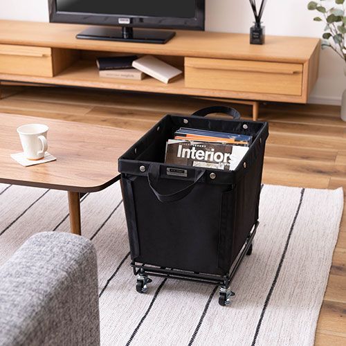 東谷 バスケットワゴン ブラック MIP-78BK