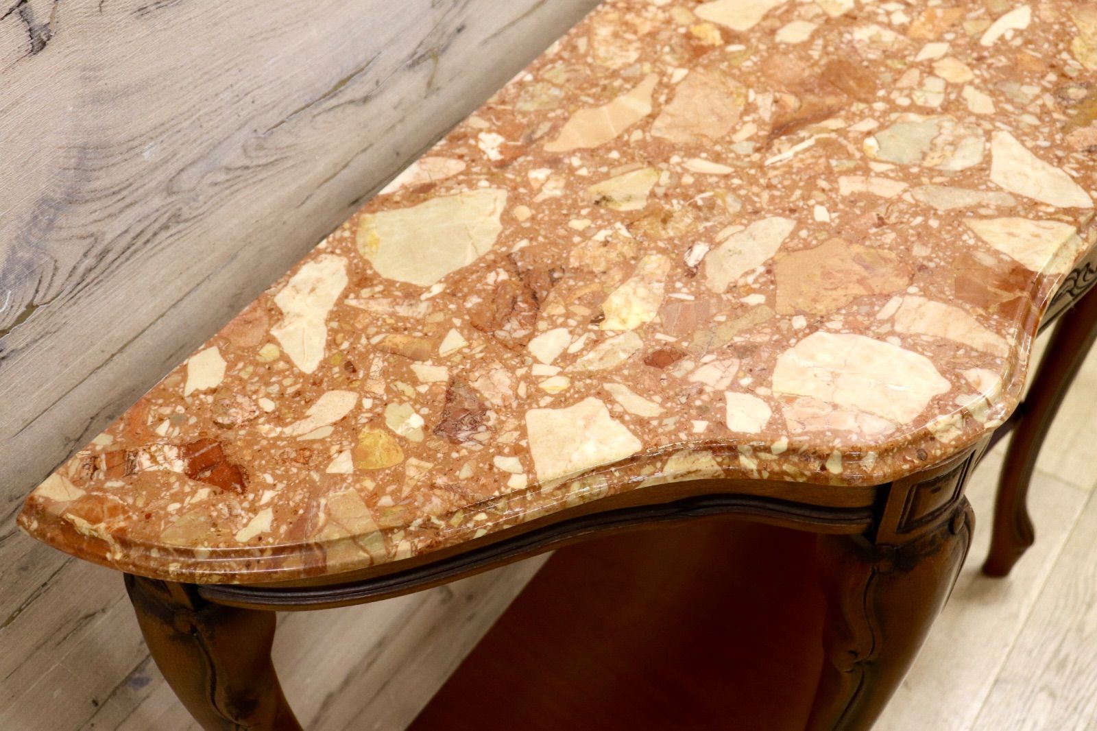 GMIH145 イタリア製 コンソールテーブル サイドテーブル クラシック アンティーク調 飾り台 花台 猫脚 天板大理石 MARWIL-DEMENAGEMENTS_CH