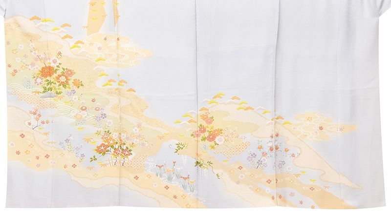 平和屋着物○訪問着 駒刺繍 枝桜 暈し染め 金彩 鈴乃屋扱い 正絹 逸品