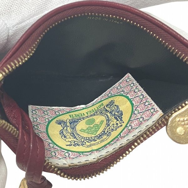 ボッテガ ヴェネタ イントレチャート ボルドー キーリング付き コインケース ユニセックス