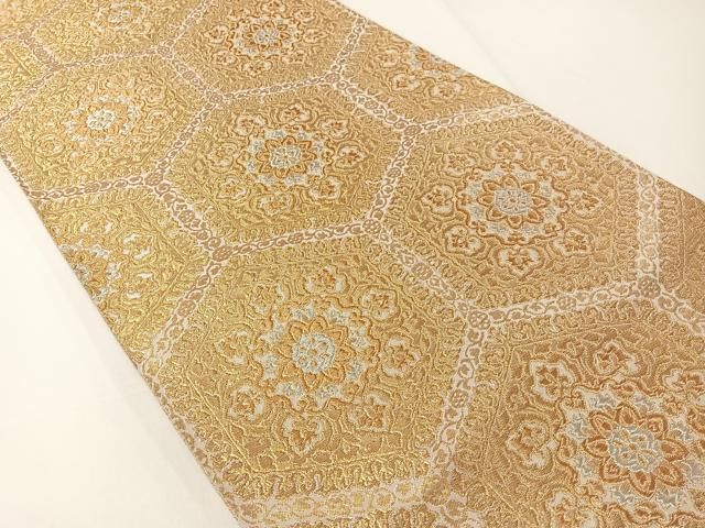 【服部織物】謹製 袋帯 引き箔 六通柄 正絹 オリエント更紗 24金 服部織物】謹製 袋帯 引き箔 六通柄 正絹 オリエント更紗 24金 2025年