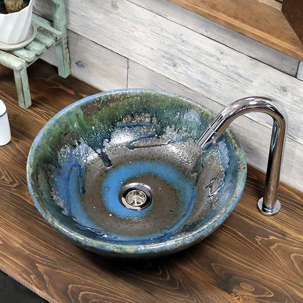 信楽焼 洗面鉢 洗面ボウル 手洗い鉢 手洗いボウル 帰れる 水洗陶器