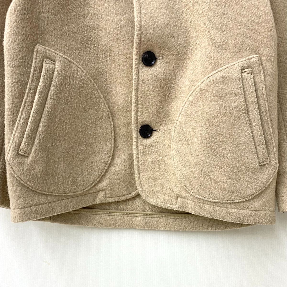 DANTON ダントン ノーカラージャケット ウールモッサ ベージュ サイズ