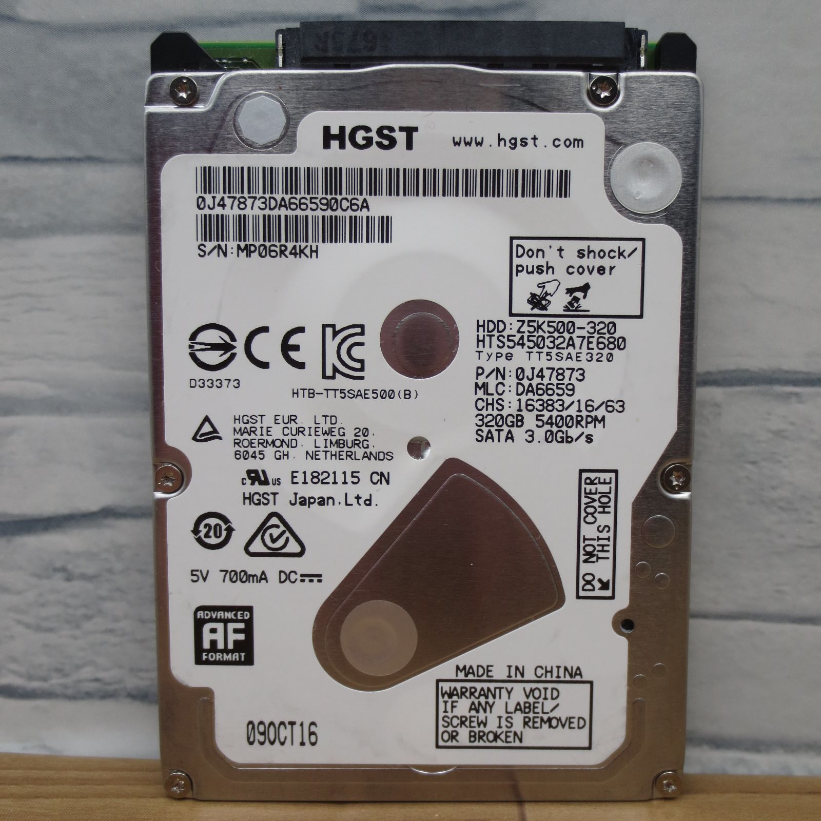 中古】2.5 in 7.0 MM 320 GB 5400rpm SATA、HGST、hts545032 中古】2.5 in 7.0 MM 320 GB 5400rpm SATA、HGST、hts545032