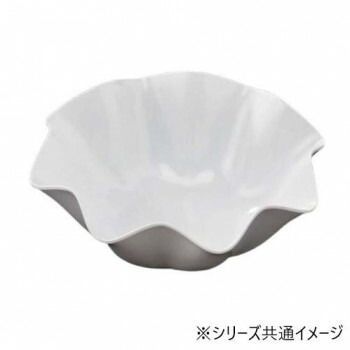 福井クラフト メラミン35cmウェーブ丸盛鉢ホワイト 51353650